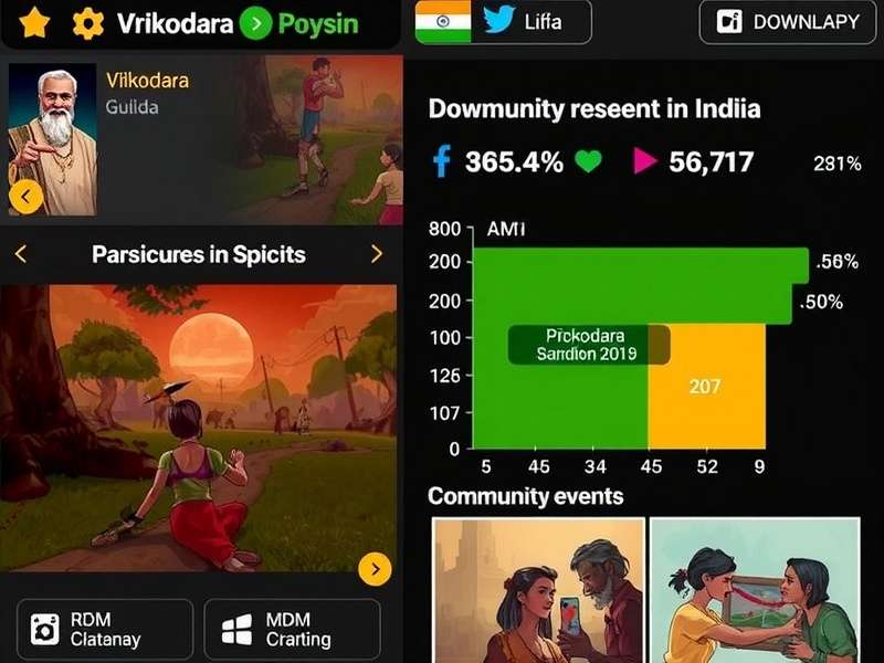 Chart showing Vrikodara download statistics in India